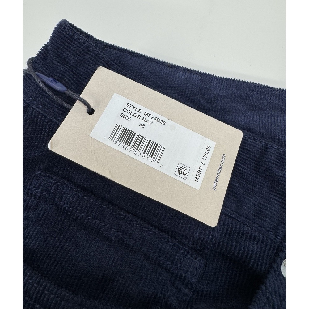 NWT Peter Millar Superior Soft Corduroy Five-Pocket Pant NAVY‎ Blue Size 38 $170 - Picture 3 of 9